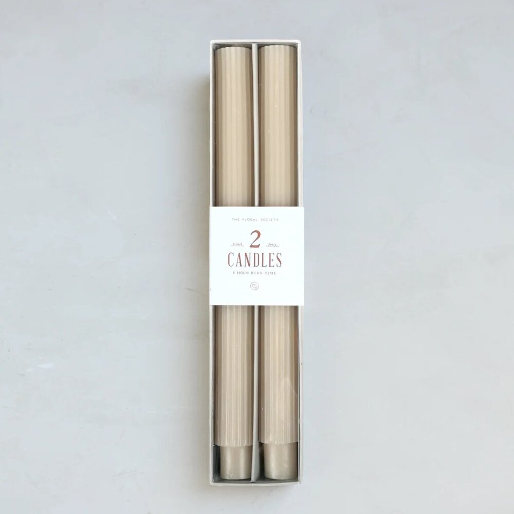 The Floral Society brand 10" Fancy Taper Candles in color Parchment